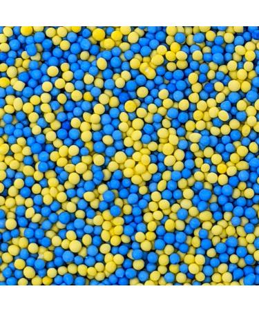 Blue and Yellow Sprinkles - 35g of Blue & Yellow Cake Sprinkles Decorations Toppers 100s 1000s Mini Balls Nonpareils