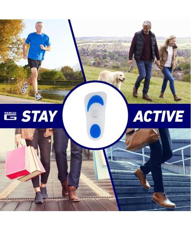 Neo G NeoThotics Length Insoles for Achilles Tendonitis Shin Splints & Heel Pain - Shock Absorption Flat Feet Support - Class 1 Medical Device - Small - Buy Online on GoSupps.com