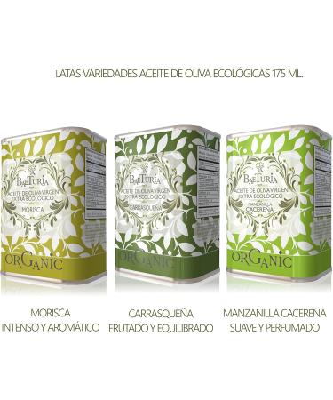 Baeturia Bio - Extra Virgin Olive Oil - Case 3 Cans 175 ml - Varieties: Morisca Carrasque a and Manzanilla Cacere a - Buy Online on GoSupps.com