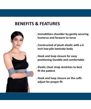 WC Youth Shoulder Support Brace- Size 4 (41-45 inches) - Left-Right Arm Sling for Shoulder Immobilization and Stabilization - Rotator Cuff Surgery Recovery Sling - Compression Brace (Pack of 1) - Buy Online on GoSupps.com