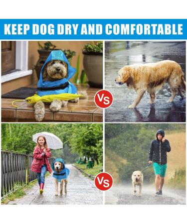 Buy Mosucoirl Waterproof Dog Coat with Hood & Reflective Features | Perfect for Small & Medium Dogs - L Blue - Buy Online on GoSupps.com