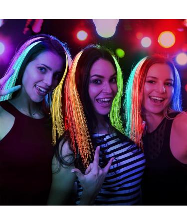 Willbond Pack Light Up Rave Hair Accessories - 30 LED Butterfly Clips, Fiber Optic Extensions, Glow in The Dark Flash Barrettes for Braid - Buy Online on GoSupps.com