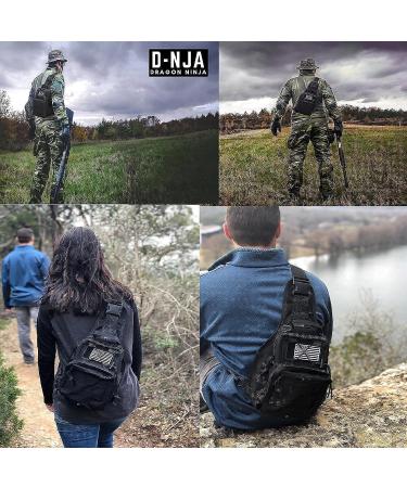 Mullet Dragon Black Tactical Sling Bag for Men - EDC Small Backpack with Molle Pack and Concealed Carry - Versatile One Strap Design for Fishing, Range, and Everyday Use - Buy Online on GoSupps.com