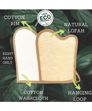 Natural Egyptian Loofah Body Scrubber 2-Pack | Dead Skin Removal Shower Sponge | Chemical-Free Exfoliating Glove for Spray Tan and KP Treatment - Buy Online on GoSupps.com