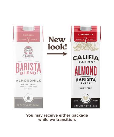 Califia Farms Barista Blend Almond Milk 32 Oz (Pack of 6) - Dairy-Free, Plant-Based, Vegan, Gluten-Free, Non-GMO, High Calcium - Perfect for Milk Frother and Creamer - Buy Online on GoSupps.com