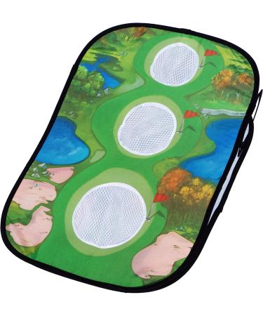 Double Sided Golf Chipping Cornhole Game | Pop Up Target & Chipping Mat Set with 8 Soft Balls - Indoor & Outdoor Practice - Buy Online on GoSupps.com