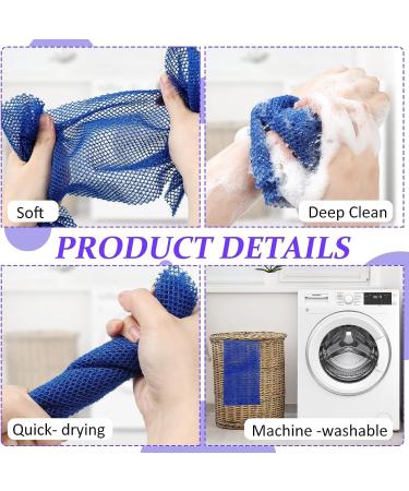 Ataqus 2 Pcs African Net Sponge - Exfoliating Body Scrubber for Daily Use - Blue Pink - Buy Online on GoSupps.com