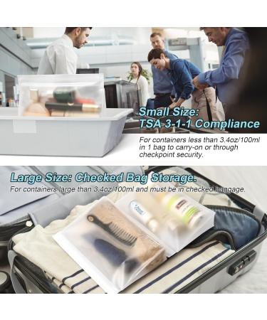 SPLF 4 Pack TSA Approved Leakproof Clear Toiletry Bags - Quart Size Zipper Bags for Travel, BPA Free Makeup Cosmetic Bags for Men and Women - Airport Compliant - Buy Online on GoSupps.com