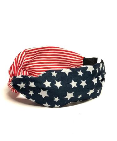 Patriotic USA Flag Knotted Headband - Red, White, and Blue Stars and Stripes - Buy Online on GoSupps.com