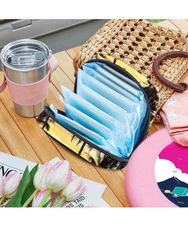 Colorful Coconut Palm Sunset Portable Storage Bag for Women & Teens - Perfect for Menstrual Cups & Breastfeeding Pillows - Buy Online on GoSupps.com