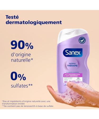 SANEX-Derma Th rapie-Huile de douche anti-d mangeaisons et anti-irritations pour les peaux sujettes l ecz ma atopique-moins d' irritations apr s 3 jours d'utilisation-complexe d acides amin s-425 ML Violet 425 ml (Lot de 2) - Buy Online on GoSupps.com