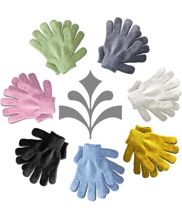 Bamboo Exfoliating Gloves | Shower Mitts for Ingrown Hair and Dead Skin | Eco-Friendly Microfiber Bath Gloves - Mustard Yellow - Buy Online on GoSupps.com