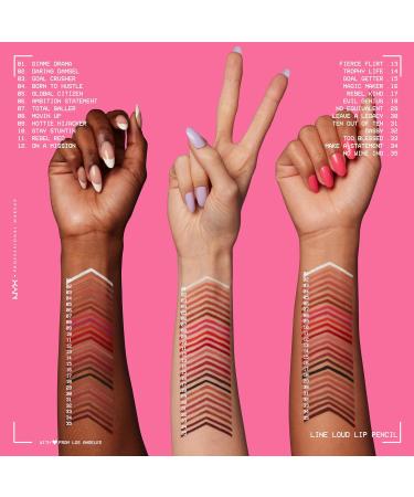 NYX Professional Makeup Line Loud Lip Liner - Longwear Pigmented Pencil with Jojoba Oil & Vitamin E | Make A Statement 0.04 oz - Shop Internationally - Buy Online on GoSupps.com