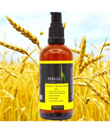 Feelia - Organic Wheatgerm Oil - Cold Pressed Rich in Vitamins E & A Nourishing & Moisturising 100% Pure & Organic (100ml) - Buy Online on GoSupps.com