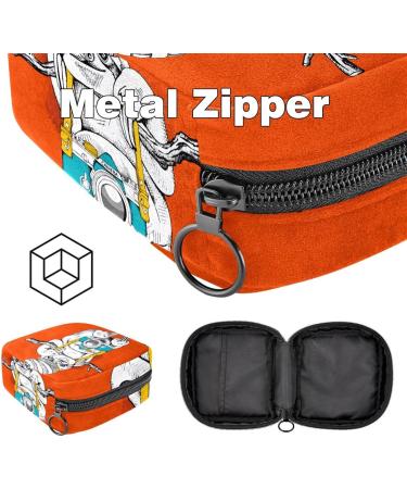 Orange Sloth Storage Bag for Women | Large Menstrual Cup & Bandage Organizer | Multi-Colored 4.7x6.6 Zipper Pouch for Tampons & Period Inserts - Buy Online on GoSupps.com