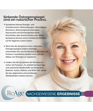 Femeno 1 High-Quality Estrogen Supplement for Women | Hormone Balance & Menopause Support | 60 Capsules by REAGE - Buy Online on GoSupps.com