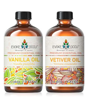 EVOKE OCCU Vanilla Essential Oil and Vetiver Essential Oil - 4 Fl Oz