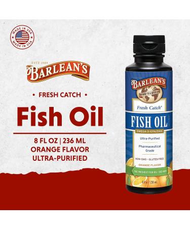 Barlean's Cod Liver Oil Liquid Supplement Omega 3 Fish Oil with 900mg EPA and DHA Plus Vitamin D Supplements for Joint Brain and Heart Health Support Lemonade Flavor 8 oz - Buy Online on GoSupps.com