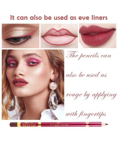 Kids Waterproof Lipstick Liner Set - Non-Marking Nude Color Lip & Eye Liner Pen Kit with Sparkly Gloss - 12 Shades - Buy Online on GoSupps.com