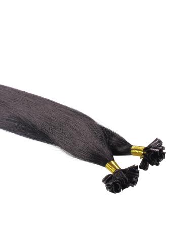 Hair2Heart Premium Real Hair Extensions - 50 Strands Bondings 0.8g 40cm #1 Black - International Shipping Available - Buy Online on GoSupps.com