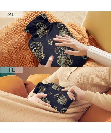 Elephant Cover Hot Water Bottle - 2L Pain Relief Bag for Headaches & Comfort | International Shipping - Buy Online on GoSupps.com