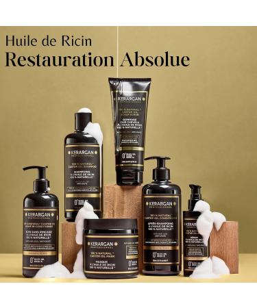 Kerargan - Anti-Hair Loss Duo Shampoo and Leave-In Treatment with Castor Oil for Dry Brittle and Devitalized Hair - Strengthens and Stimulates - Sulfate Paraben and Silicone Free - 500ml + 350ml - Buy Online on GoSupps.com