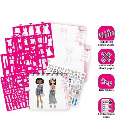 Fashion Angels Fashion Design Sketch Portfolio - Full Size Book for Kids - Brown/A - Includes Makeup, Hair Design - 11451 - Buy Online on GoSupps.com