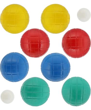 Boule Set 10 Pcs | Colorful Plastic Boules with Storage Holder | 8 Balls 7cm & 2 Balls 3cm | International Shipping Available - Buy Online on GoSupps.com