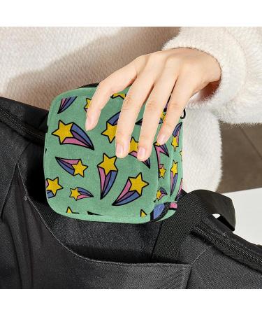 Rainbow Star Menstrual Pad Bag with Zipper | Stylish Tampon & Ladies Napkin Storage for Women & Girls - Buy Online on GoSupps.com