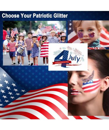 Buy Boko 50ML Patriotic Body Glitter Gel - Red White & Blue Chunky Makeup for Face Hair & Body | Perfect for 4th of July Olympics & Rave Parties - Buy Online on GoSupps.com