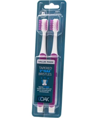 OOAK Tapered Toothbrush with V++max Bristles - Pink (2 Pack) - Buy Online on GoSupps.com