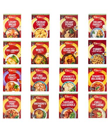 Schwartz Sauce Pick N Mix - Create Custom Combo with 15+ Flavours | White Sauce Roasted Turkey Cheese Sauce Chilli Corn | Gift Set for Sauce Lovers - Pack of 3