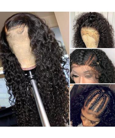 26 Deep Wave Lace Front Wig | 13x4 Brazilian Curly Human Hair | Pre Plucked with Baby Hair | 150% Density | HD Transparent Lace | Glueless | Black Women - Buy Online on GoSupps.com