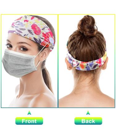 Syhood 12 Pcs Nurse Button Headband for Women - Non Slip Boho Nursing Headbands with Floral Style - Ear Protection Holder for Men Women Friends - Buy Online on GoSupps.com