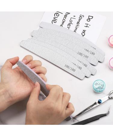 35 Count Professional Nail Files & Buffers - 100/180 Grits Emery Boards for Gel & Acrylic Nails - Washable Buffing Blocks in Pink - Buy Online on GoSupps.com