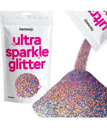 Hemway Ultrafein/Extra Fine Glitter Ultra -Sparkle 100g 3.5 ounces Cosmetic Safe 1/128 ".008" 0.2mm - Gun Metal Gray Holographic Gun Metal Holographic Ultrafine - 100g - Buy Online on GoSupps.com