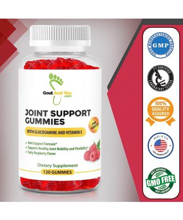 Extra Strength Joint Support Chewable Gummies with Glucosamine & Vitamin E - 120 Natural Gummies for Joint Health & Flexibility - Buy Online on GoSupps.com