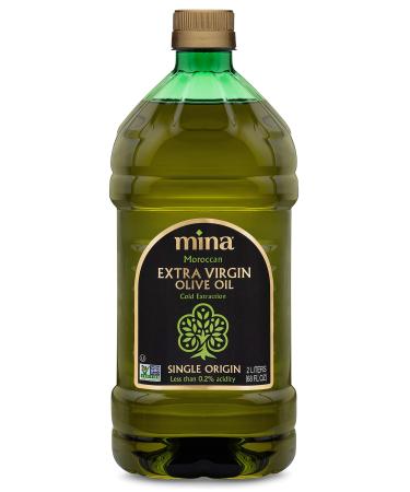 Mina Extra Virgin Olive Oil, New Harvest, Polyphenol Rich Moroccan Olive Oil, Cold Extraction, Single Origin Olive Oil, Less Than 0.2% Acidity, 68 Fl Oz, 2 L