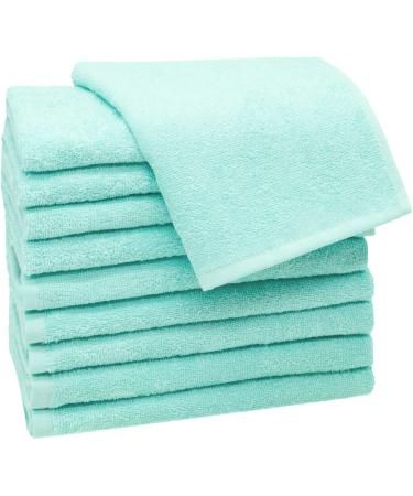 Zollner 10 Set guest towels in 30x50 cm - suction -strong and soft guest towels in MINT - with a practical hanger - washable up to 60 C - cotton - hotel quality 10x guest towels mint