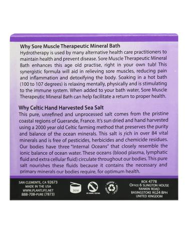 Plantlife Sore Muscle Therapy Bath Salts - Natural Aromatherapy for Relaxation - 3 oz - Buy Online on GoSupps.com