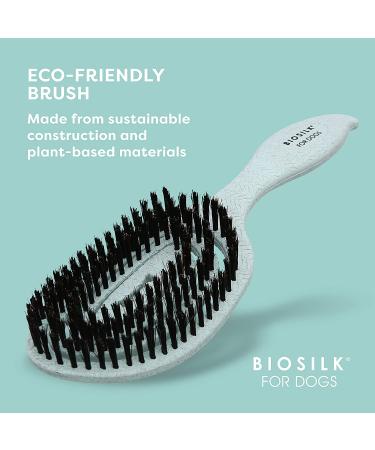 BioSilk Eco-Friendly Dog Grooming Brush - Ergonomic Mint Green Brush for Easy Grooming & Detangling - Buy Online on GoSupps.com