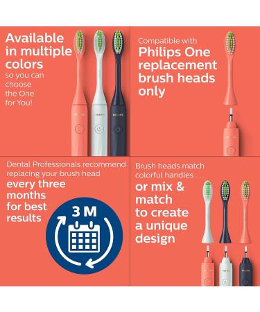 Philips Sonicare One Electric Toothbrush - Battery Powered Sleek Travel Case & 2 Brush Heads - Miami Coral HY100-01 | International Shipping Available - Buy Online on GoSupps.com