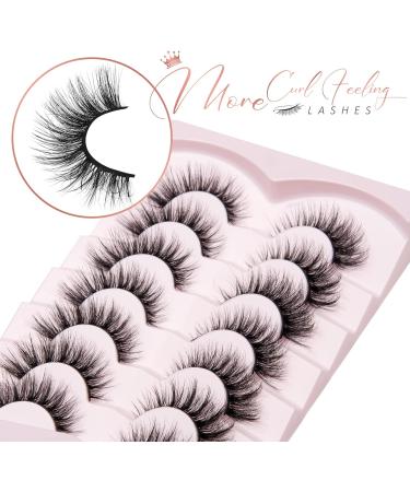 Onlyall Mink False Eyelashes - Natural Wispy Soft Faux Lashes | 16MM A04 Wispy Lashes - Buy Online on GoSupps.com