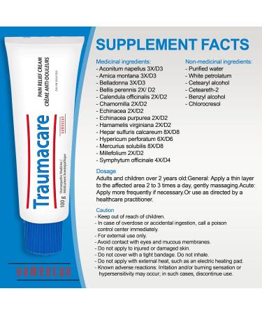Traumacare Cream 100g Pack of 3 - Muscle and Joint Pains Relief Naturally - Soothes Minor Injuries Helps ease Discomfort from Sprains Bruises and Contusions - Pain Relief Cream for Adults & Children 100 g (Pack of 3) - Buy Online on GoSupps.com
