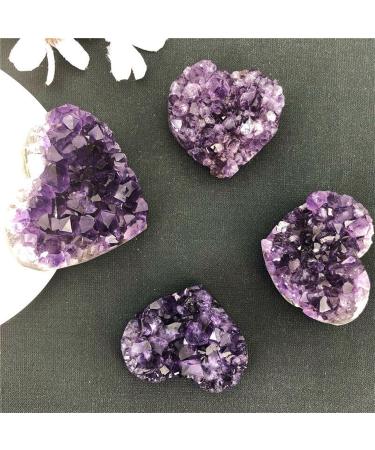 Natural Crystal Rough Natural Heart Shape Amethyst Quartz Crystal Cluster Geode Gemstone Collections Home Decor Valentine's Day Gift (Size : 2-3cm) - Buy Online on GoSupps.com