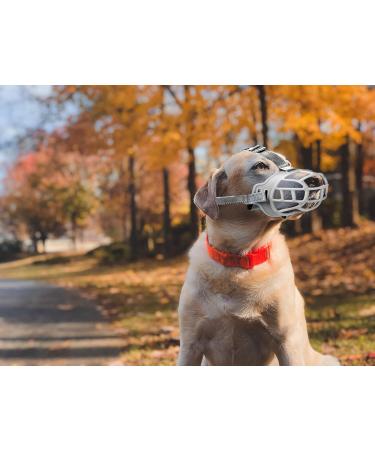 Ohcozzy Silicone Dog Muzzle - Adjustable Basket Muzzle for Small Medium & Large Dogs - Size 4 Gray - International Shipping Available - Buy Online on GoSupps.com