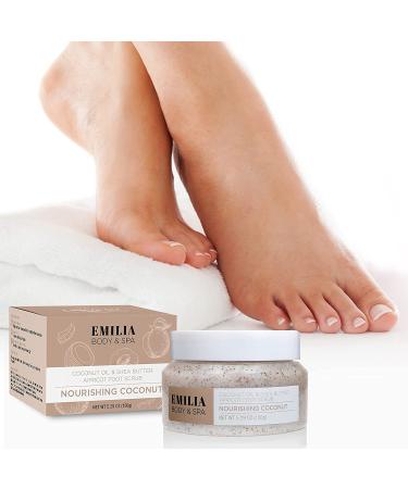 Emilia Foot Scrub - Natural Organic Exfoliating Scrub with Dead Sea Minerals, Coconut Oil, and Shea Butter - Ideal for Feet, Body, Pedicure, and Cracked Heels - Buy Online on GoSupps.com