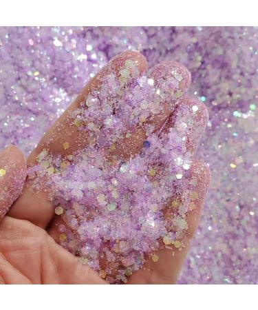 Hemoer Light Purple Opal Glitter - 100g Chunky Sequins for Resin Nail Face & Crafts | Festival Party Glitter Powder - Buy Online on GoSupps.com