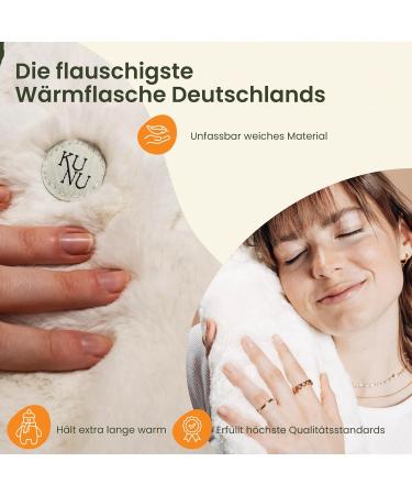 Kunu Hot Water Bottle 1L - Gift Pack - Fluffy & Leak-Proof - Perfect for All Ages - Beige - Buy Online on GoSupps.com