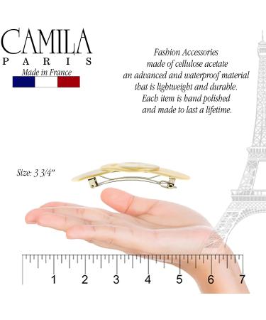 Camila Paris CP2337 French Handmade Interlock Cream & Pearl Barrettes for Girls - Strong Hold Hair Clips for Women - Made in France - Buy Online on GoSupps.com